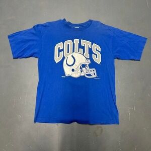 Vintage 1993 Indianapolis Colts big print graphic helmet logo tee tshirt